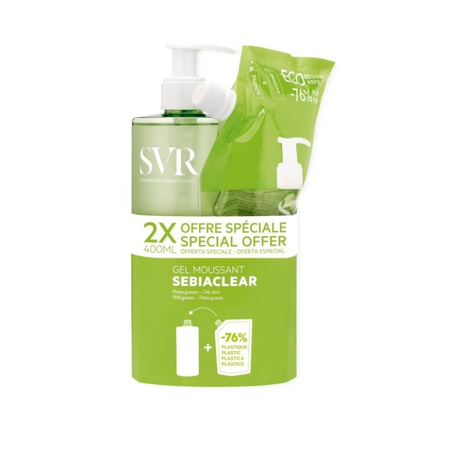 SVR Sebiaclear Żel do mycia 400ml + Zapas 400ml