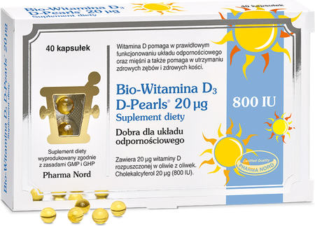 Bio-Witamina D3 D-Pearls 40 kapsułek, Data ważności 31.12.2024