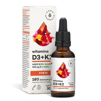 Aura Herbals, Witamina D3 + K2 Forte, 30ml