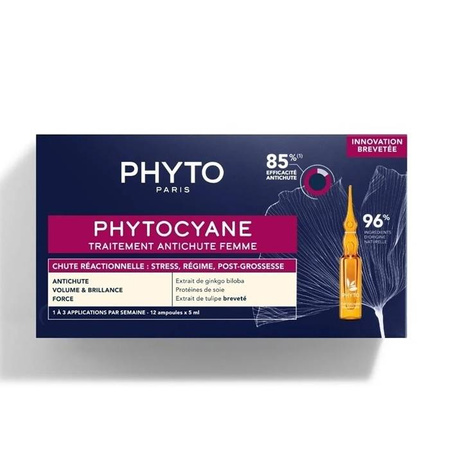  PHYTO PHYTOCYANE kuracja przeciw wypadaniu włosów dla kobiet ampułki 5ml x 12 szt.