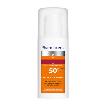 PHARMACERIS-S SPF50 Krem skóra naczynkowa, trądzik różowaty