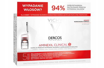 VICHY DERCOS AMINEXIL CLINICAL kuracja przeciw wypadaniu włosów dla kobiet 21 ampułek