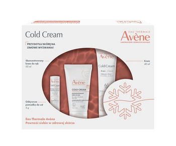  Avene Cold Cream Zestaw (Krem do twarzy 40 ml + Krem do rąk 50 ml + Pomadka do ust 4 g)