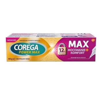  COREGA POWER MAX Mocowanie + Komfort krem mocujący do protez, neutralny smak 40g