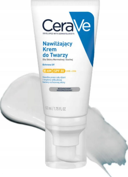 CeraVe Nawilżający krem do twarzy SPF30+, 52ml