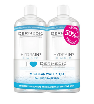 Dermedic Hydrain Płyn micelarny do demakijażu 2 x 500 ml