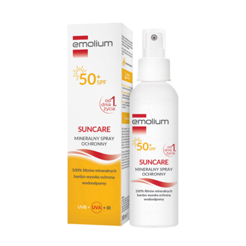 EMOLIUM SUNCARE Mineralny spray ochronny SPF50+ 100ml, Data ważności 31.07.2024