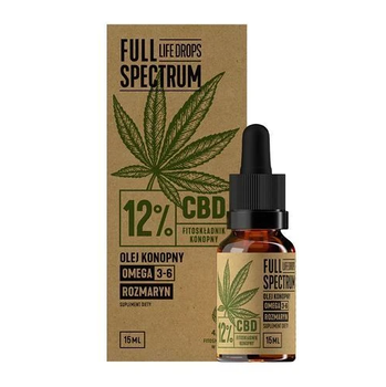 FULL SPECTRUM LIFE DROPS Olej konopny 12% CBD 15 ml