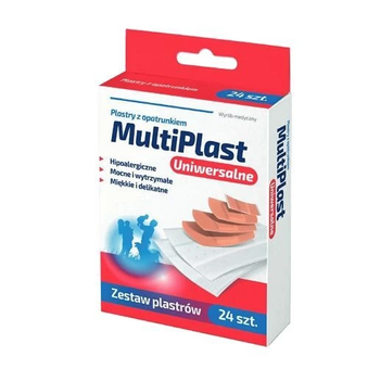 MultiPlast Uniwersalne plastry z opatrunkiem 24 sztuk