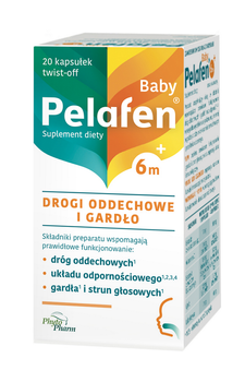 Pelafen Baby Drogi Oddechowe i Gardło 20 kapsułek twist-off.Data ważności 30.11.2024