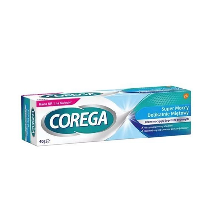  COREGA Super Mocny krem mocujący do protez, delikatnie miętowy 40 g