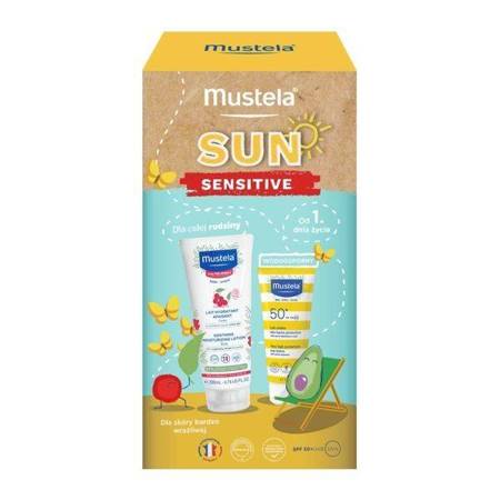  Mustela Sun Sensitive łagodzące mleczko + mleczko przeciwsłoneczne SPF50+
