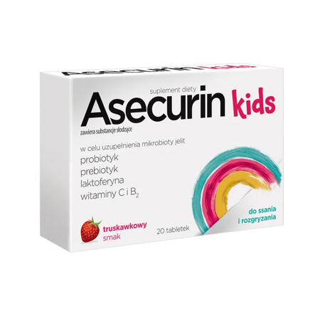 Asecurin Kids 20 tabletek smak truskawkowy