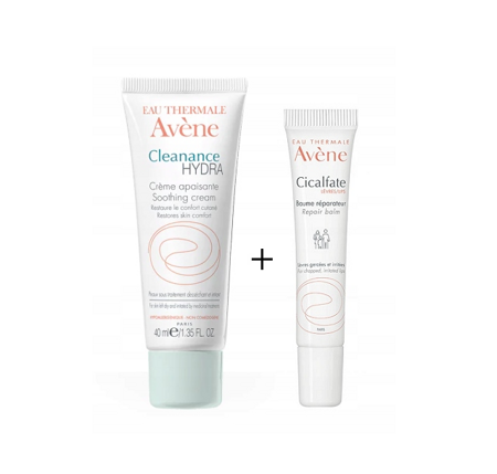 Avene Cleanance Hydra Zestaw Krem łagodzący 40ml + Balsam do ust 10ml