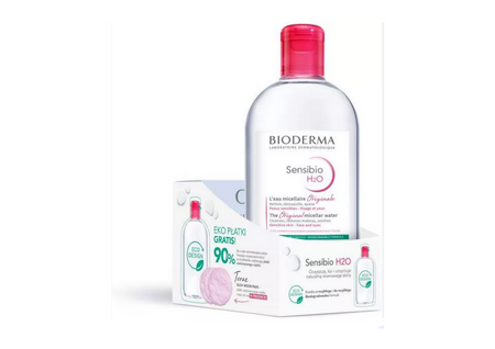 BIODERMA SENSIBIO H20 Płyn micelarny 500ml + płatki kosmetyczne GLOV,