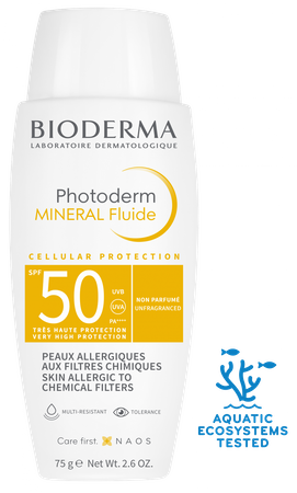 Bioderma Photoderm Mineral Fluide SPF50+ fluid mineralny do skóry wrażliwej i alergicznej 75g