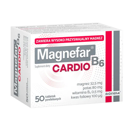 Magnefar B6 Cardio 50 tabletek