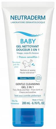 NeutraDerm Baby Łagodny Żel myjący 3 w 1, 200ml, Data ważności 30.06.2024
