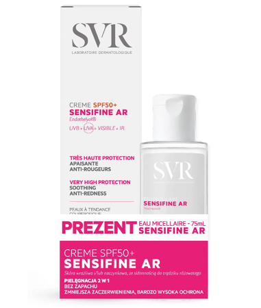 SVR Sensifine AR zestaw (krem SPF50+ 40ml + woda micelarna 75ml)