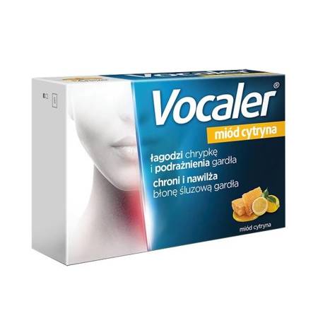 VOCALER Pastylki do ssania, miód i cytryna x 12 szt.