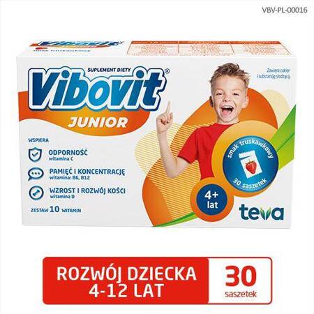 Vibovit Junior 30 saszetek, skład truskawkowy