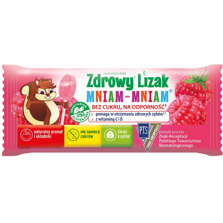 Zdrowy Lizak MNIAM-MNIAM MALINA 1 sztuka